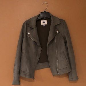 Old Navy - Olive Faux Suede Jacket - Size XS